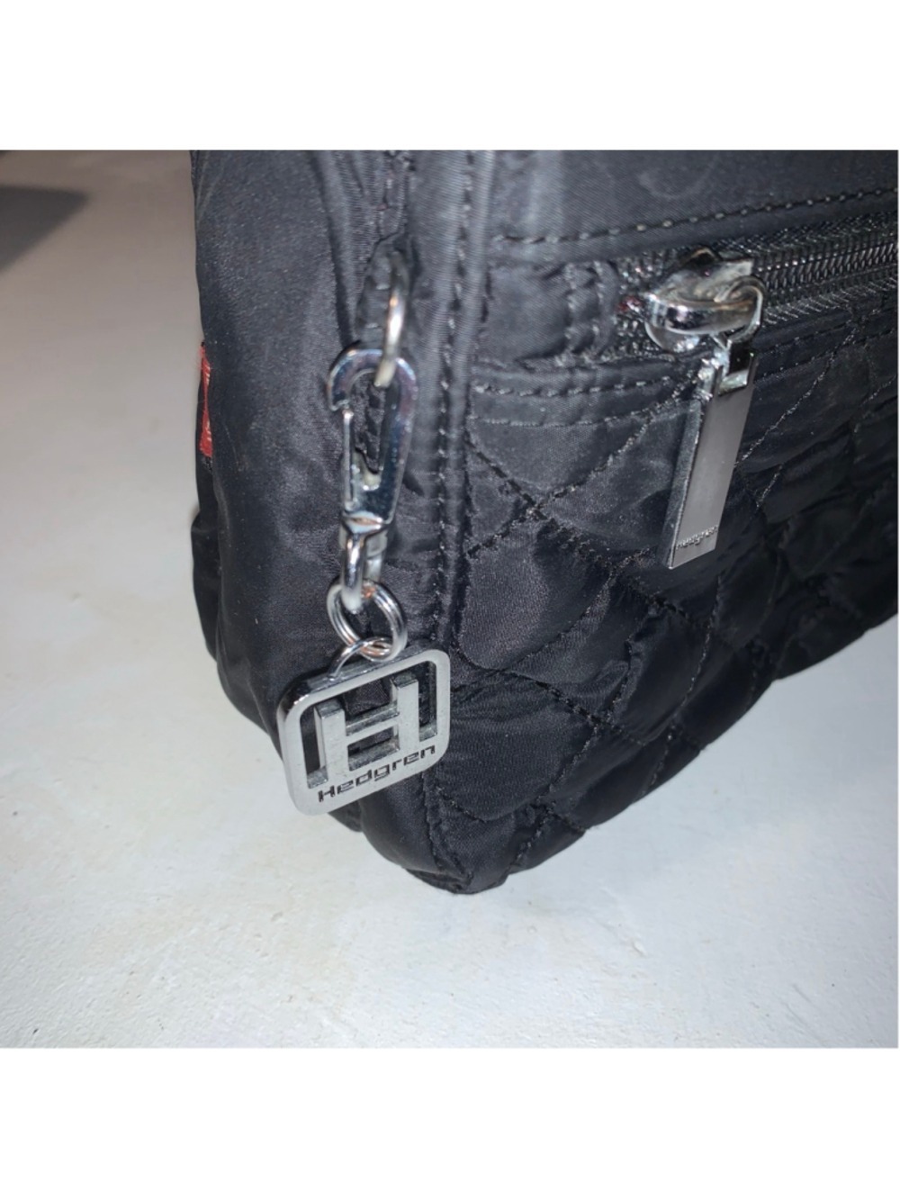 Women's Hedgren Black Quilted Crossbody Bag One Size with red Interior - Picture 4 of 16
